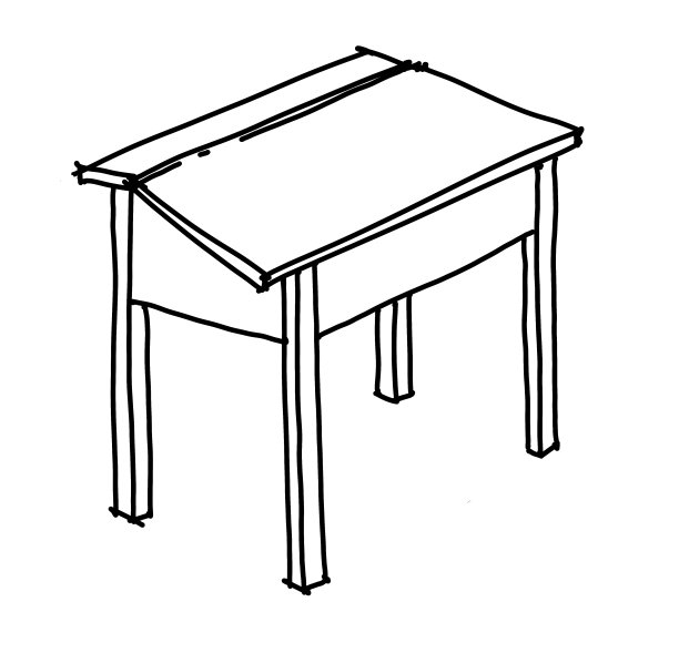 桌子内部家具涂鸦手绘线条插图图片 桌子内部家具涂鸦手绘线条插图图片下载