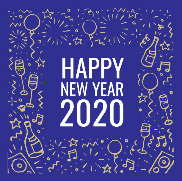 新年快乐涂鸦贺卡图片 新年快乐涂鸦贺卡图片下载