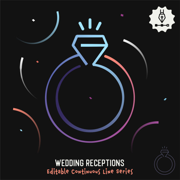 婚礼招待会可编辑线插图图片 婚礼招待会可编辑线插图图片下载