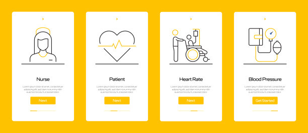 带图标的移动应用程序页面屏幕。UI设计模板矢量插图图片 带图标的移动应用程序页面屏幕。UI设计模板矢量插图图片下载