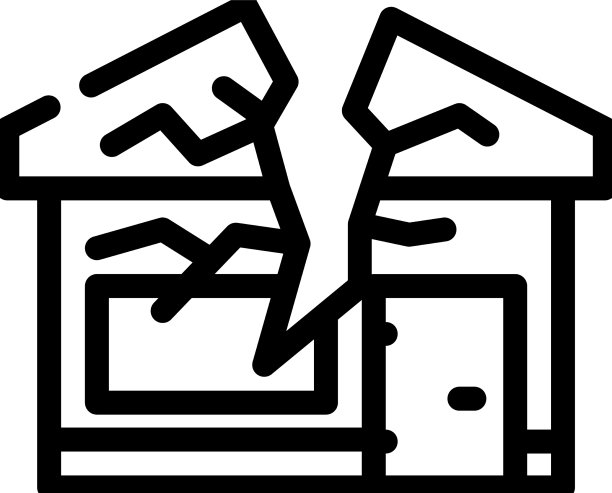 崩溃的房屋线路图标图片 崩溃的房屋线路图标图片下载