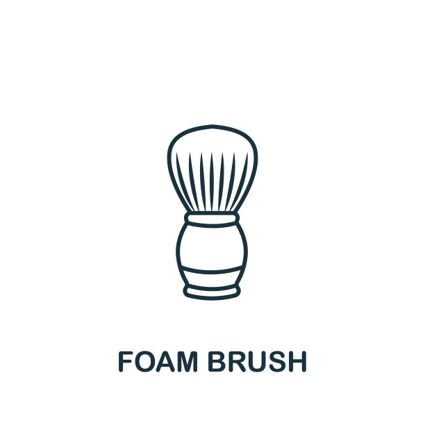 泡沫刷图标从理发店收集。简单的线条元素泡沫刷符号模板,网页设计和信息图图片 泡沫刷图标从理发店收集。简单的线条元素泡沫刷符号模板,网页设计和信息图图片下载