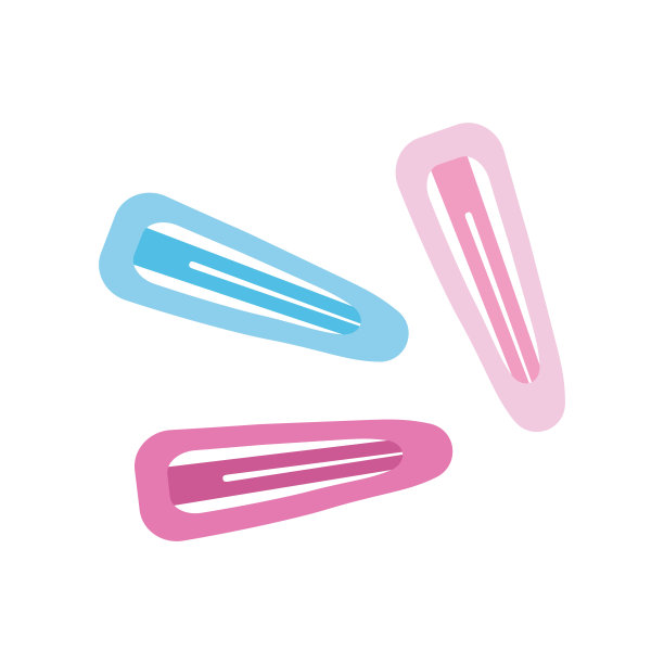 美丽的粉红色和蓝色的女孩咔咔发夹集。可爱的公主发夹。白色背景上的卡通矢量插图图片 美丽的粉红色和蓝色的女孩咔咔发夹集。可爱的公主发夹。白色背景上的卡通矢量插图图片下载