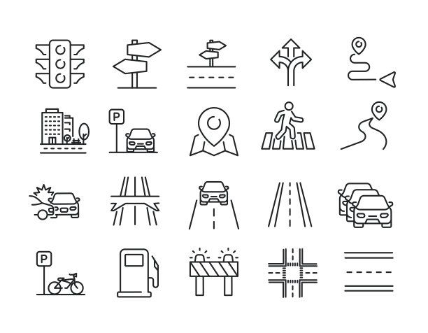 道路线图标。可编辑的中风。网站营销设计,logo, app,模板,ui等。矢量插图。图片 道路线图标。可编辑的中风。网站营销设计,logo, app,模板,ui等。矢量插图。图片下载