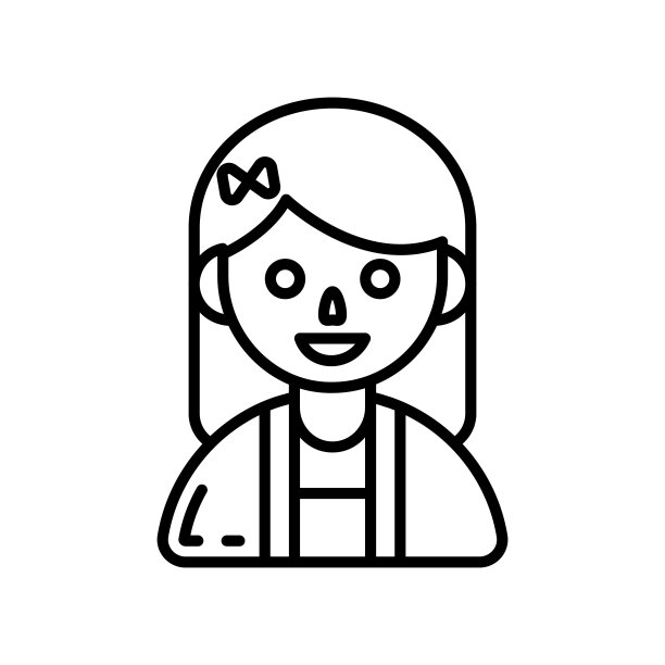 穿衣女孩图标在矢量。标识图片 穿衣女孩图标在矢量。标识图片下载