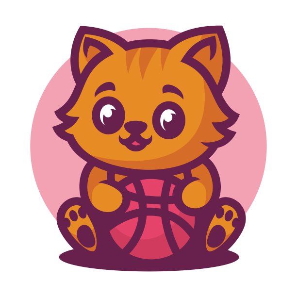 矢量插图球猫吉祥物卡通风格。图片 矢量插图球猫吉祥物卡通风格。图片下载