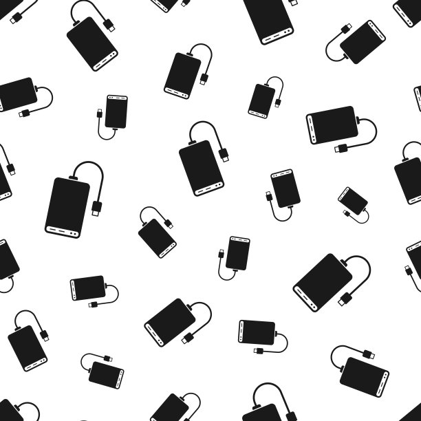 外置硬盘。无缝模式。白色背景的图标图片 外置硬盘。无缝模式。白色背景的图标图片下载