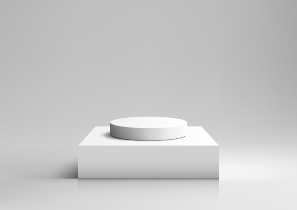 现代极简主义的3D白色讲台在广场基地对灰色背景展示和模型图片 现代极简主义的3D白色讲台在广场基地对灰色背景展示和模型图片下载