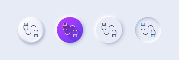 充电线缆线性图标。移动配件标志。线性图标。矢量图片 充电线缆线性图标。移动配件标志。线性图标。矢量图片下载