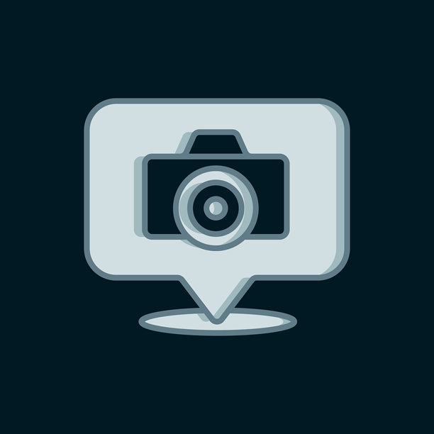 黑色背景上的线条相机图标。照片相机。数字摄影。平面填充轮廓风格,带阴影。矢量图。图片 黑色背景上的线条相机图标。照片相机。数字摄影。平面填充轮廓风格,带阴影。矢量图。图片下载