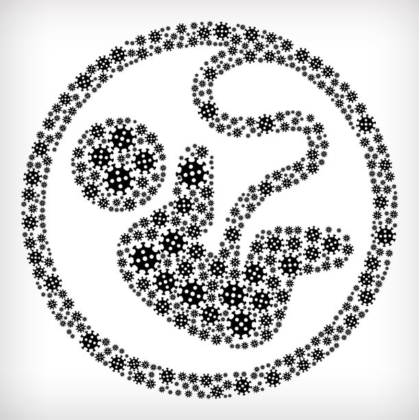 胎儿流感冠状病毒图标模式图片 胎儿流感冠状病毒图标模式图片下载