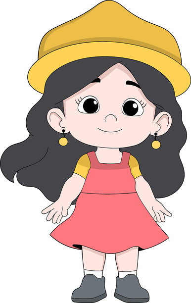 可爱女孩穿着连衣裙的假日插画图片 可爱女孩穿着连衣裙的假日插画图片下载