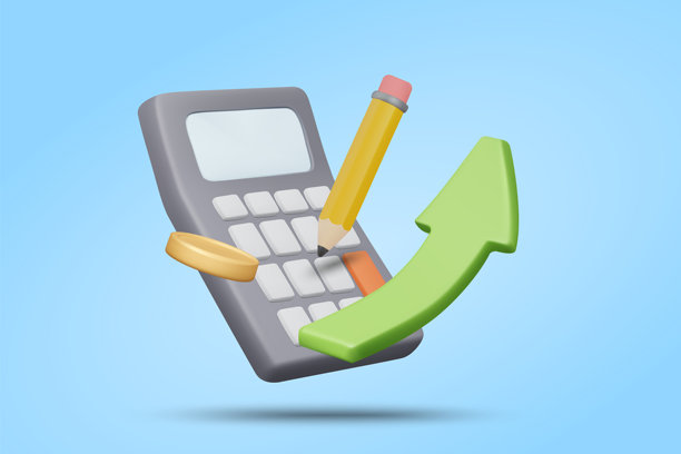 3D插画矢量渲染的计算器图标,配有铅笔和向上的绿色箭头。象征预算、财务规划、业务增长、会计、组织。图片 3D插画矢量渲染的计算器图标,配有铅笔和向上的绿色箭头。象征预算、财务规划、业务增长、会计、组织。图片下载