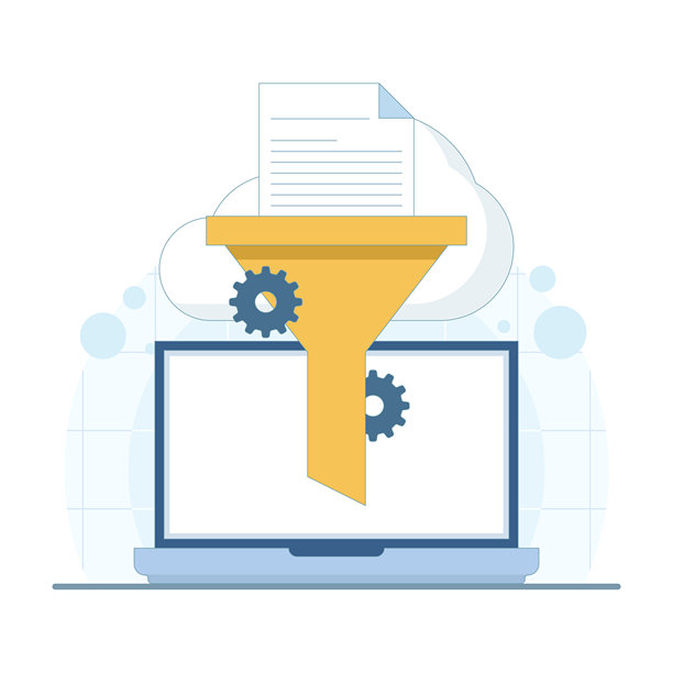 云数据过滤概念插画。适用于云计算、数据处理、信息管理和数字技术解决方案的矢量图。图片 云数据过滤概念插画。适用于云计算、数据处理、信息管理和数字技术解决方案的矢量图。图片下载