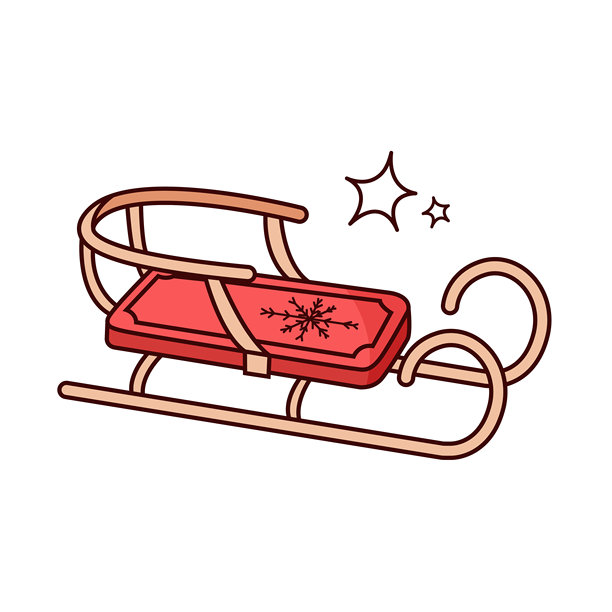 雪橇,剪贴画,贴纸。适合打印在纸张、织物上。矢量图插画。图片 雪橇,剪贴画,贴纸。适合打印在纸张、织物上。矢量图插画。图片下载