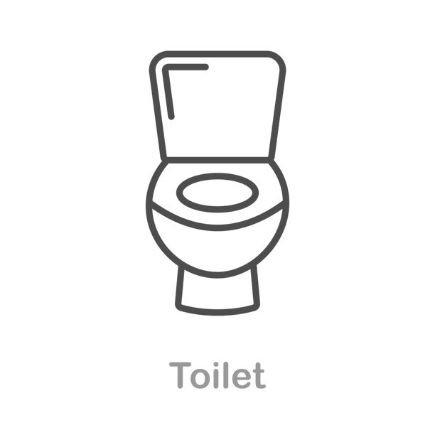 干净矢量风格的卫生间或马桶图标,编辑笔触插画,孤立在白色背景上图片 干净矢量风格的卫生间或马桶图标,编辑笔触插画,孤立在白色背景上图片下载