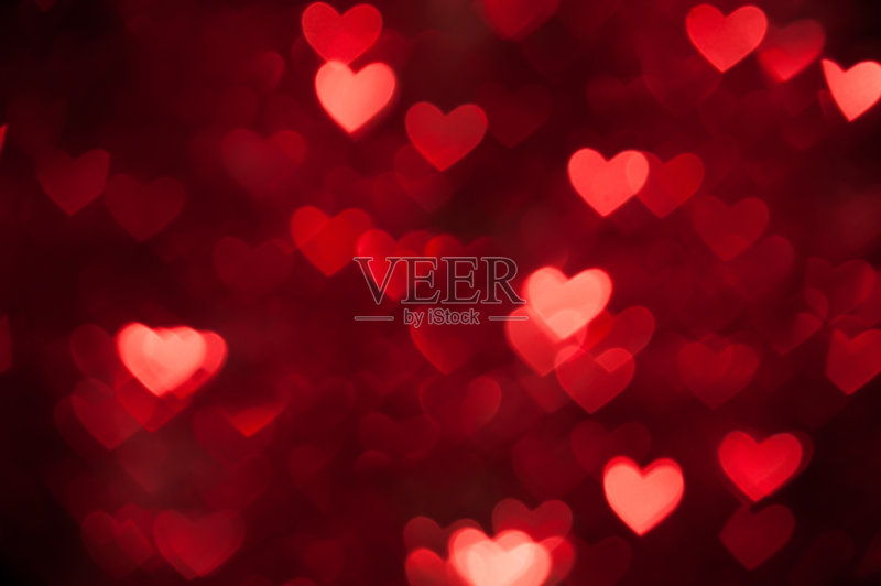 红色的心散景正版图片素材