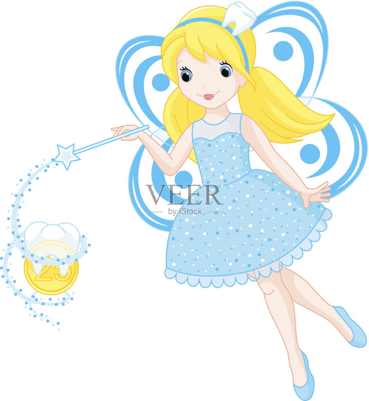 可爱的牙齿仙女正版插画素材