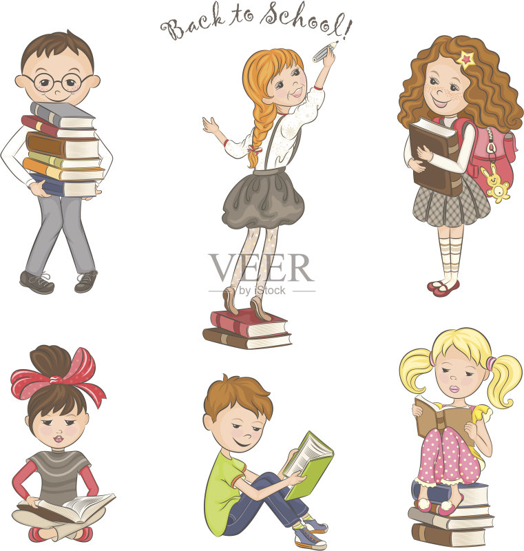 儿童书籍。正版插画素材