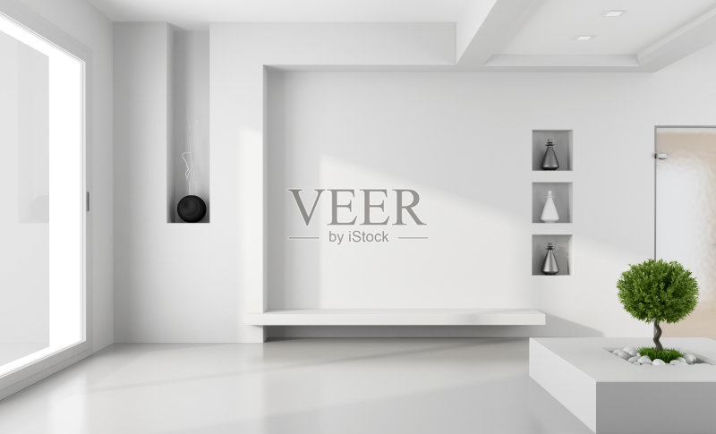 简约的白色房间正版图片素材