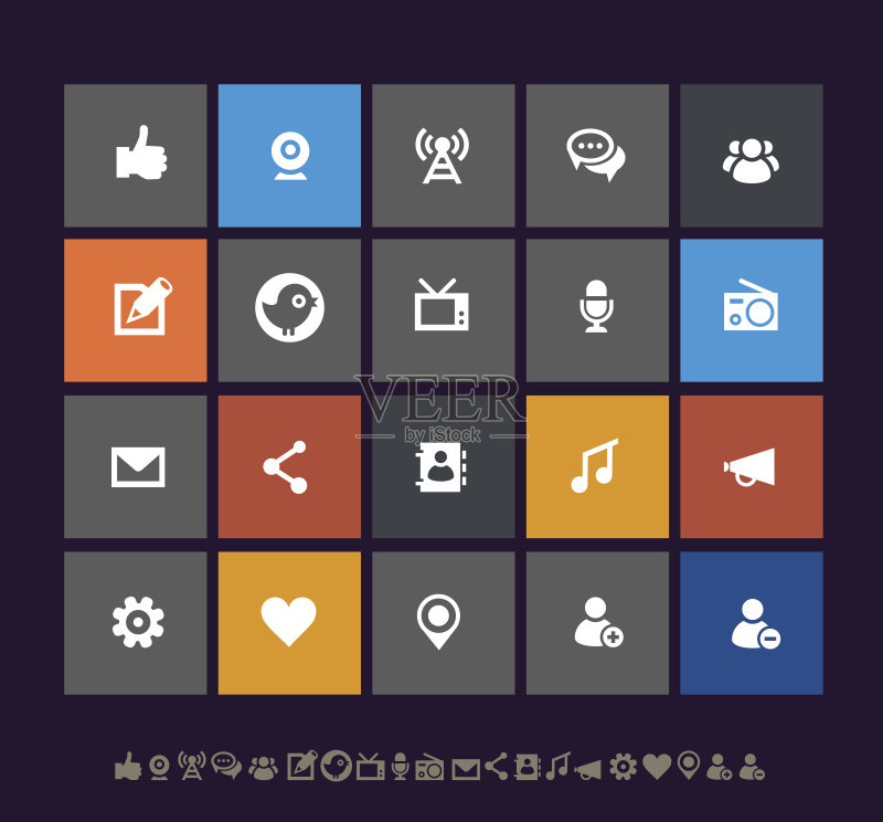 地铁社交网络图标图标素材