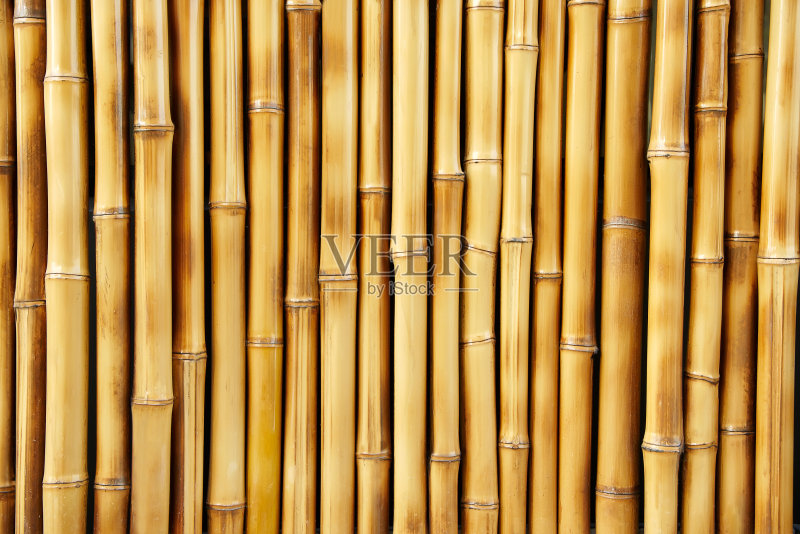 几根竹竿排成一行的特写正版图片素材