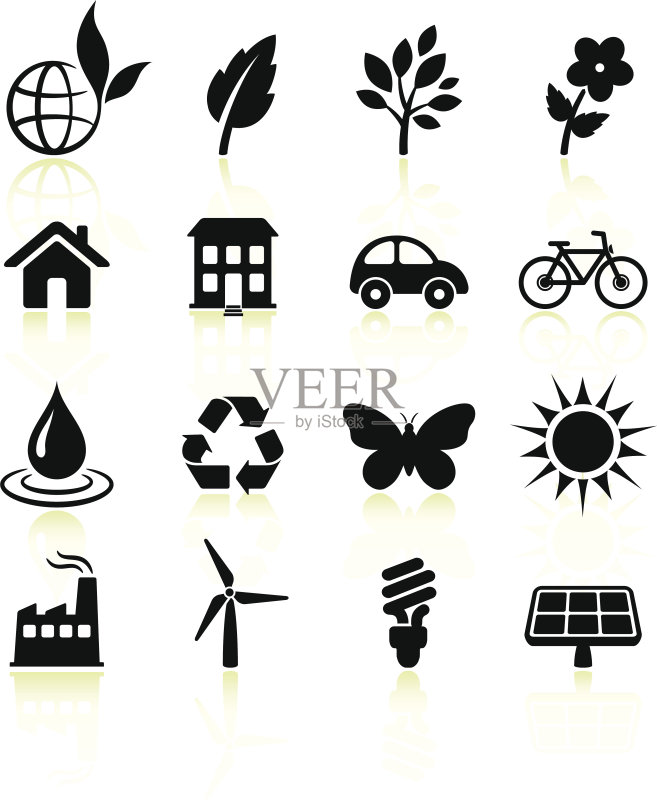 黑白环境元素图标素材