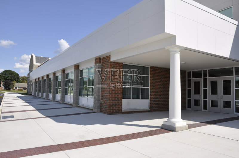 现代学校的入口正版图片素材