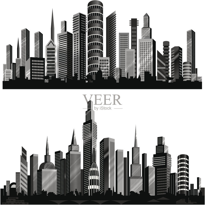 美丽的城市轮廓。正版插画素材