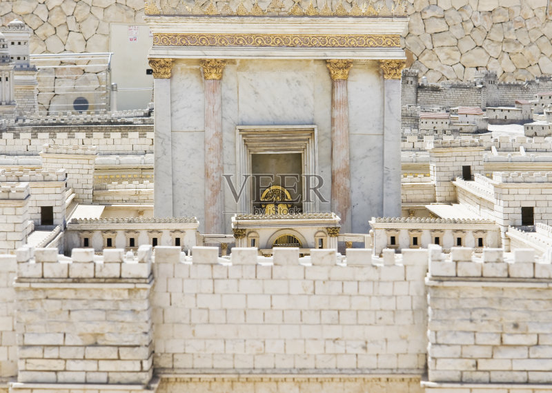 第二圣殿时期的耶路撒冷古城模型正版图片素材