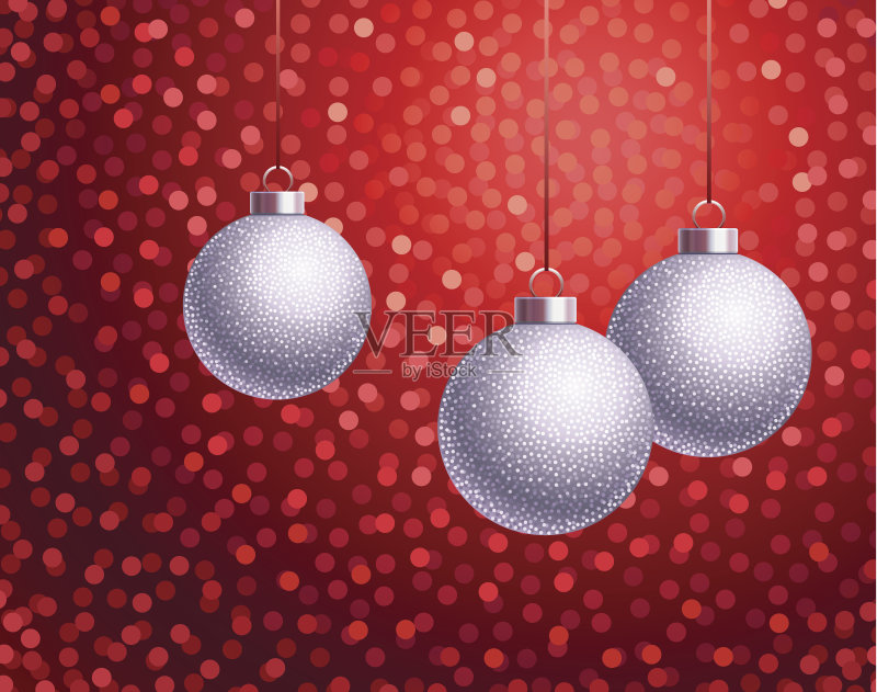 圣诞闪亮装饰背景正版插画素材