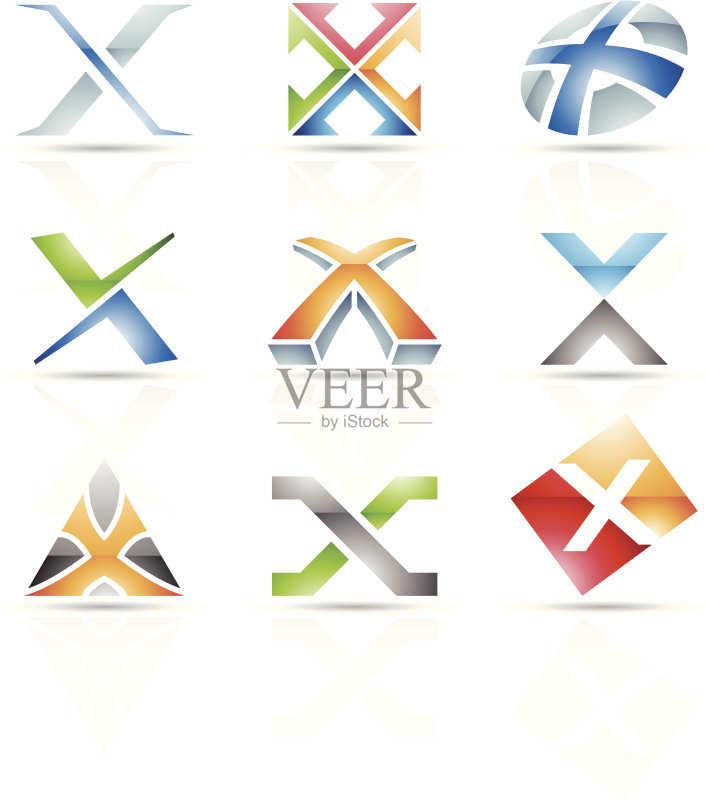 字母X的抽象3D图标图标素材