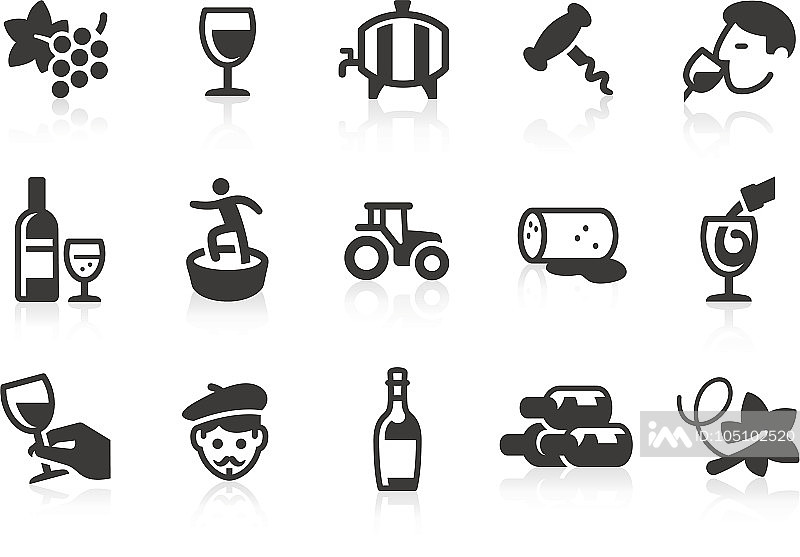 葡萄酒和葡萄园图标图标素材