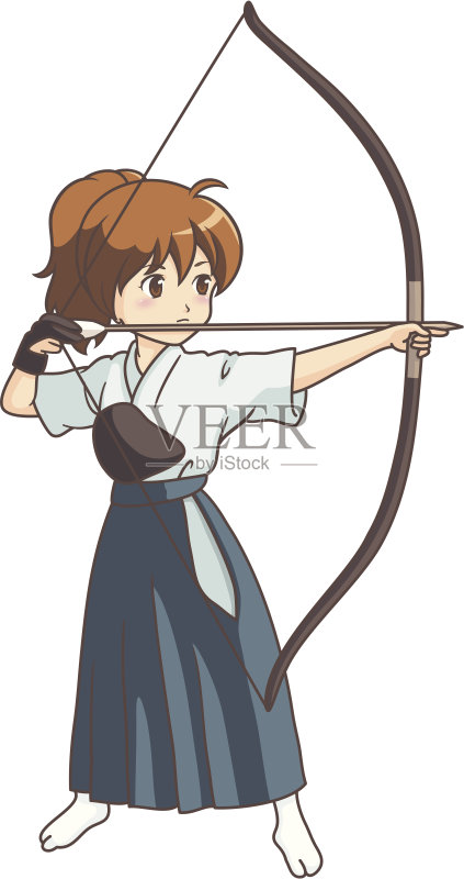 拿着弓箭的女人正版插画素材
