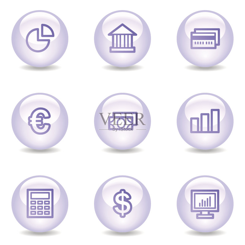 金融网页图标,光泽珍珠系列图标素材