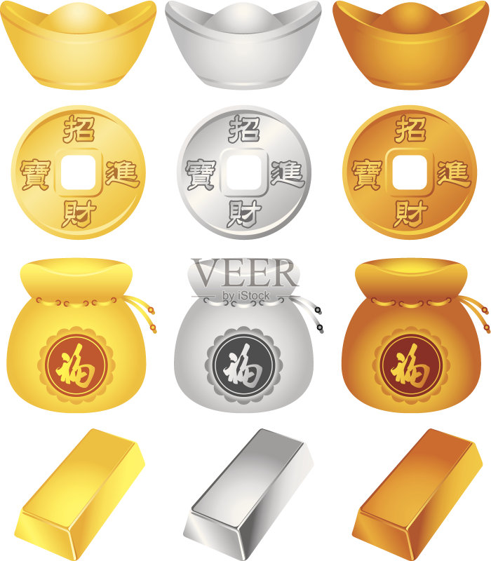 财富的设计元素正版插画素材