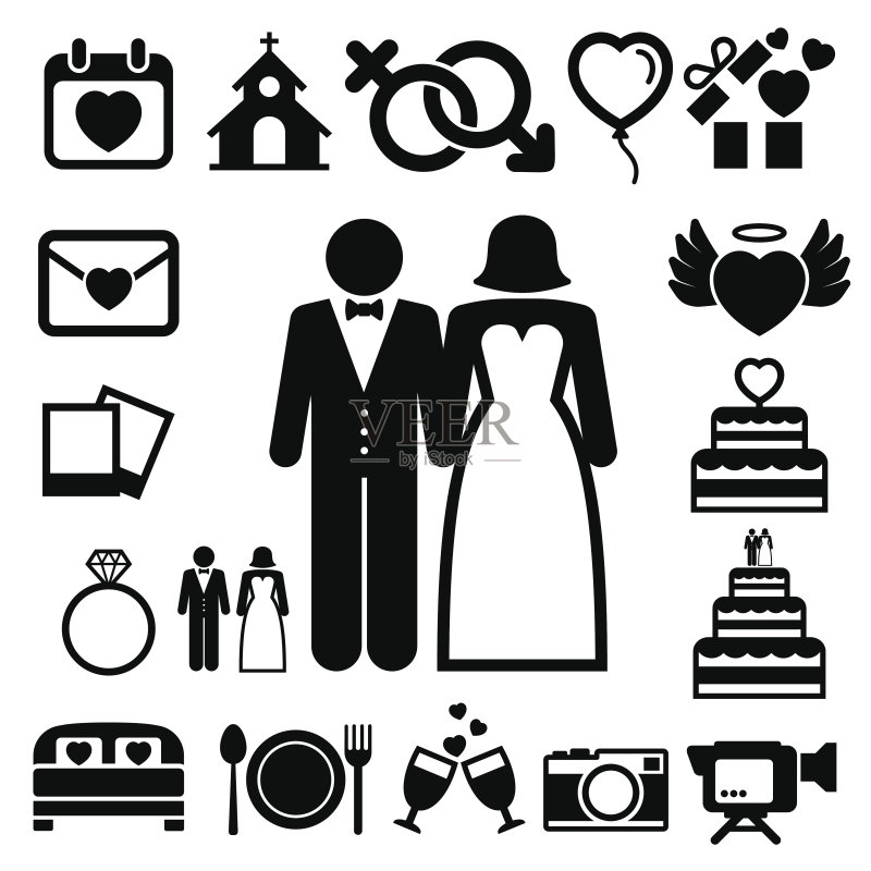 婚礼图标素材图标素材