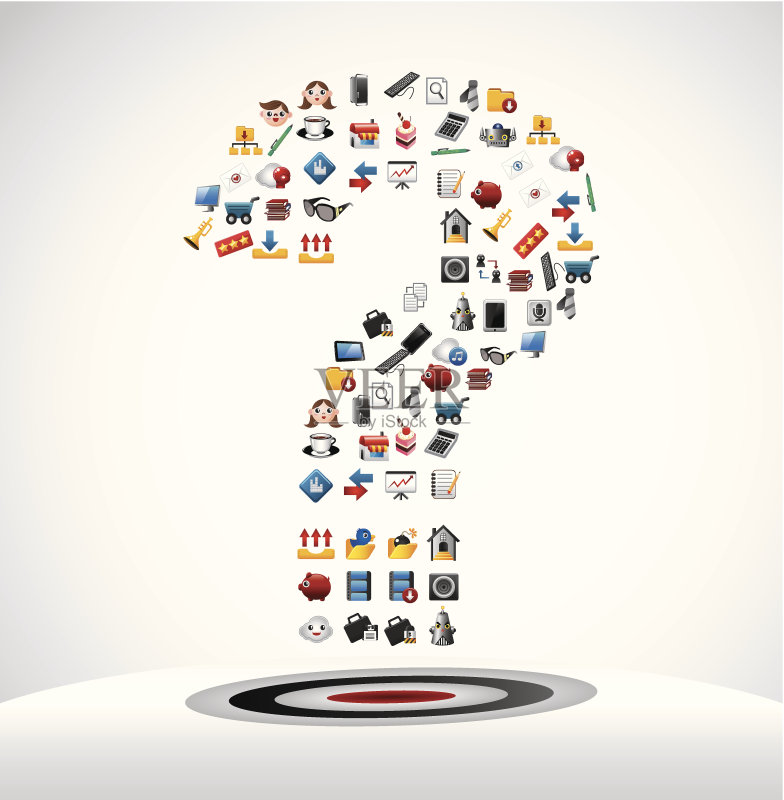 Web问号卡片图标图标素材