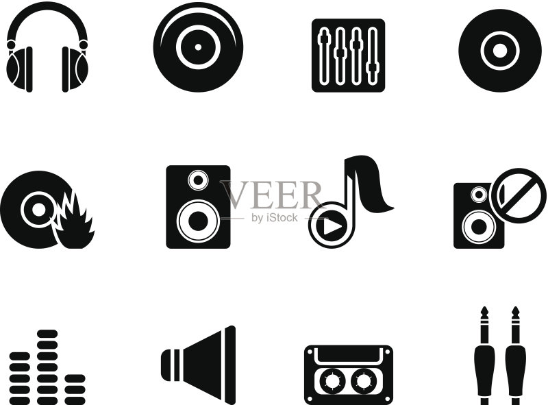 音乐和声音图标轮廓图标素材