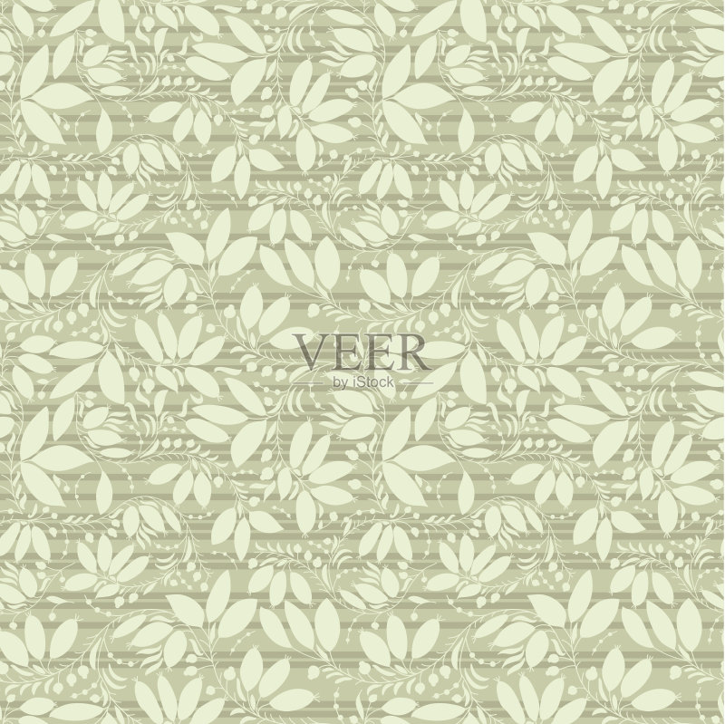 中性花背景。漩涡和曲线正版插画素材