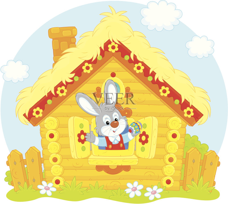 复活节兔子正版插画素材