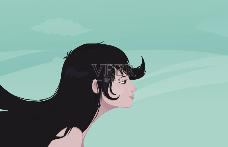 美丽的女人的脸正版插画素材