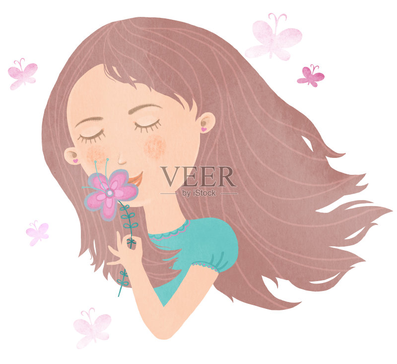 闻花正版插画素材