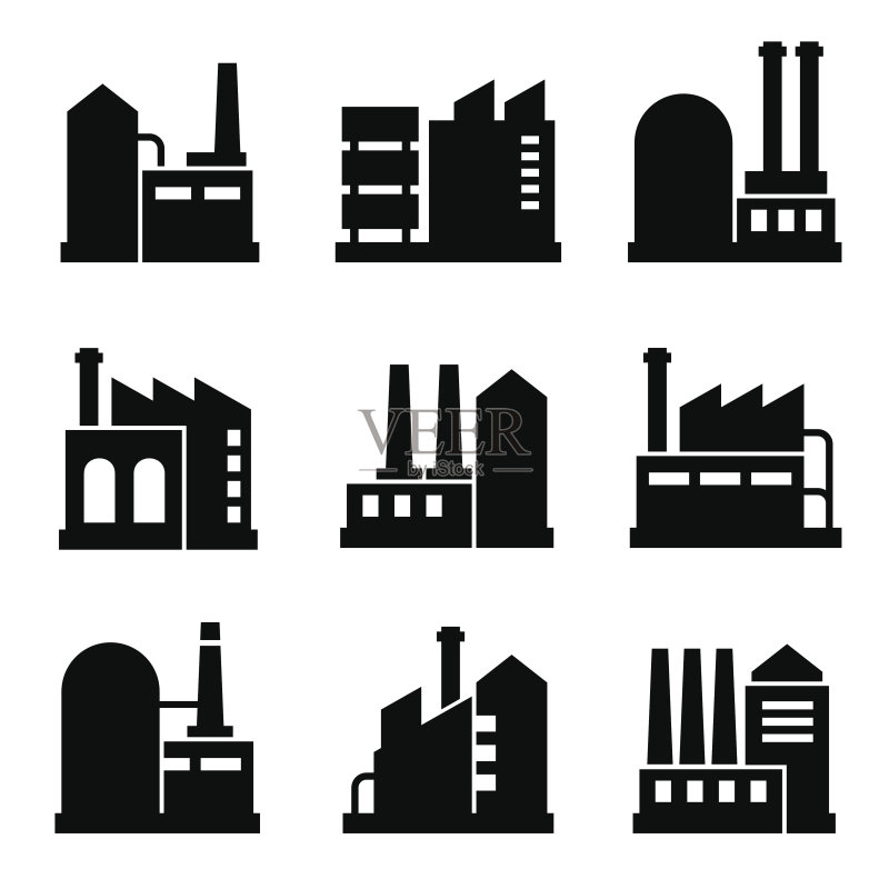 工厂和电力工业建筑图标合集2(矢量图)图标素材