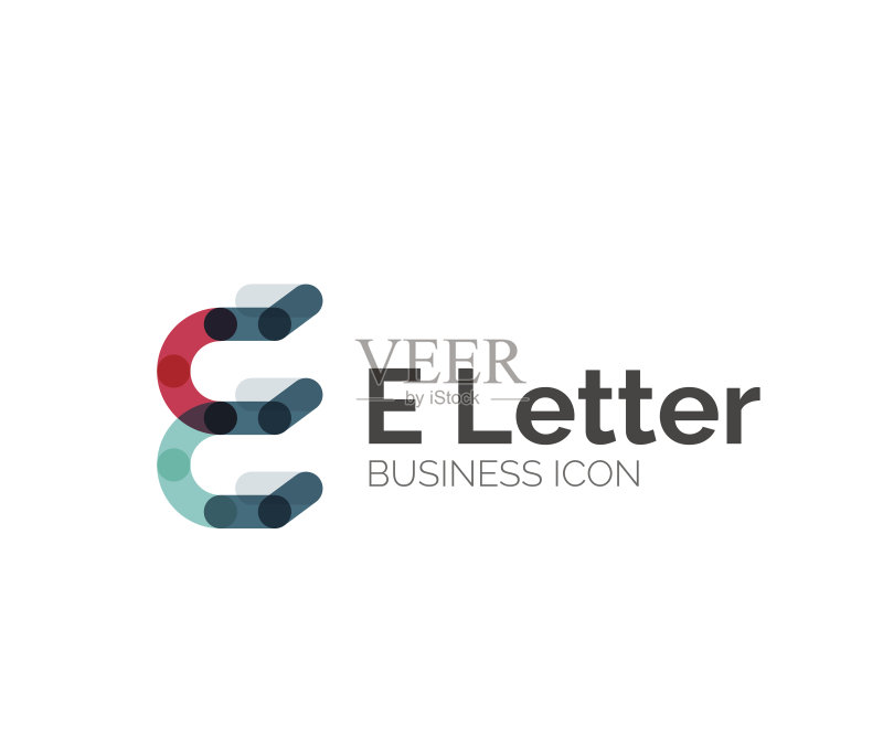 E字母图标,极简线条设计图标素材