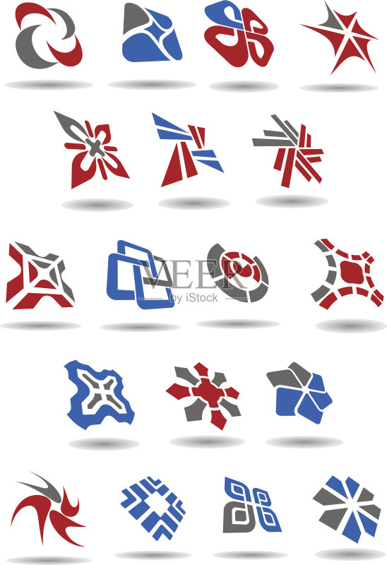 用于商业的几何抽象图标和标志图标素材