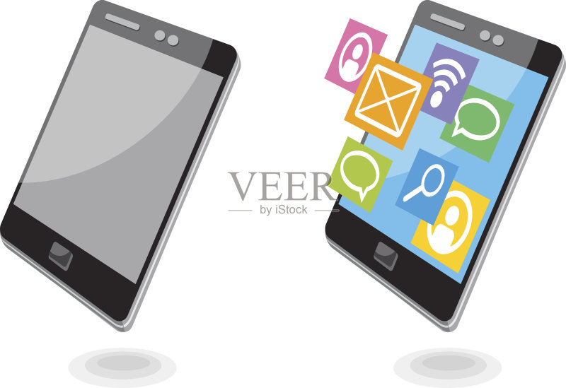 手机应用导航通讯正版插画素材