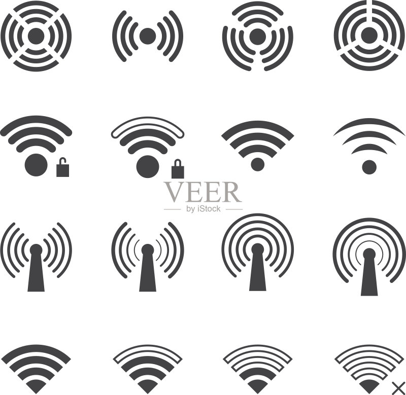 无线和WIFI矢量图标图标素材