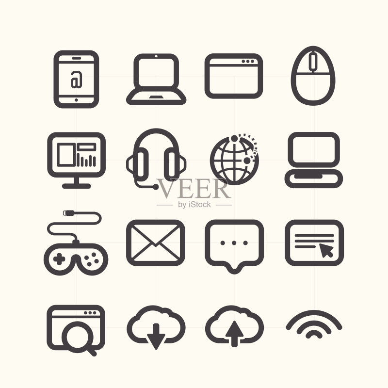 具有圆角的各种Web图标集图标素材