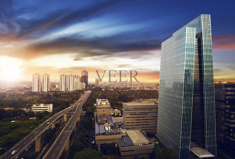 雅加达之夜正版图片素材